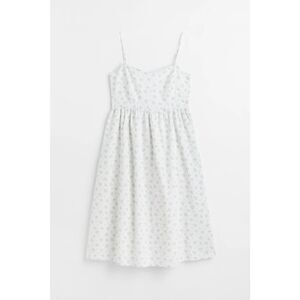 H&M Cream Floral Linen Blend Dress XL Lined Summer Sleeveless Midi Cottagecore